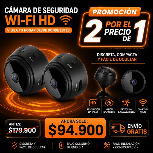 Mini Cámara Espía WiFi HD 1080P | Seguridad Inteligente y Discreta